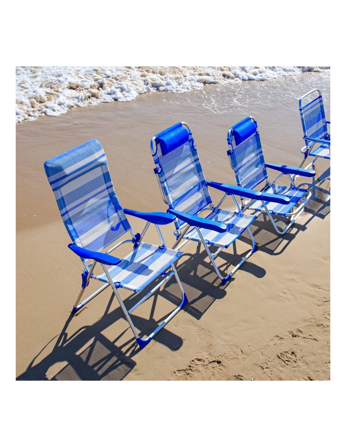 Chaise de plage haute en aluminium