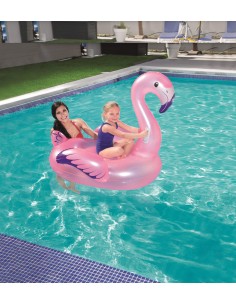 Bouée XXL chevauchable flamant rose BestWay - 1 2